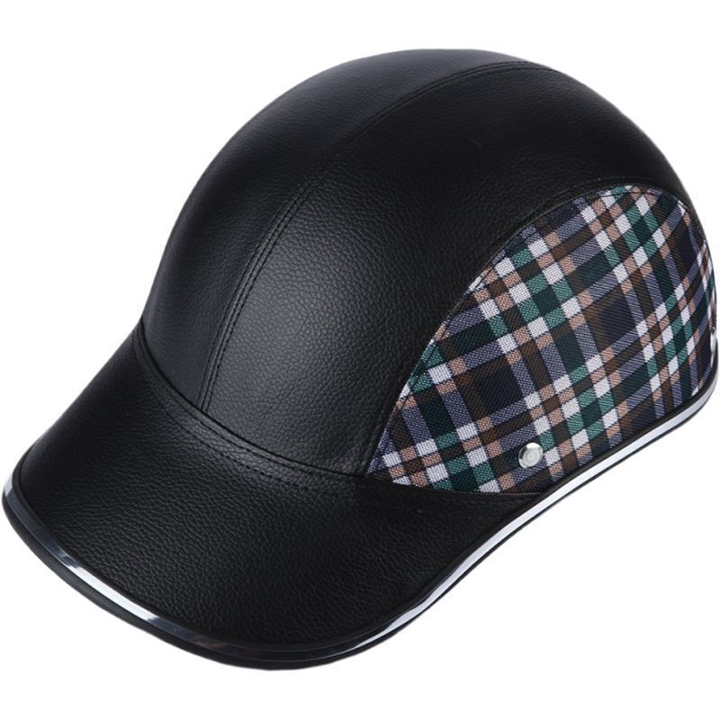 Motorcycle Helmet Summer Half Helmet Electric Car Leather Hat Men's and Women's Personality Baseball Leather Helmet - Image 8