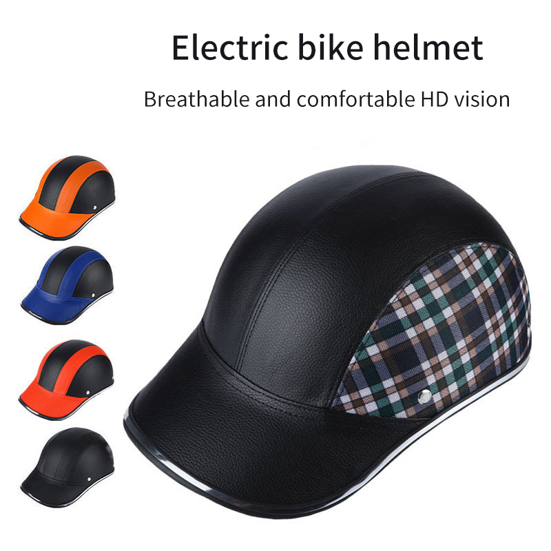 Motorcycle Helmet Summer Half Helmet Electric Car Leather Hat Men's and Women's Personality Baseball Leather Helmet - Image 6