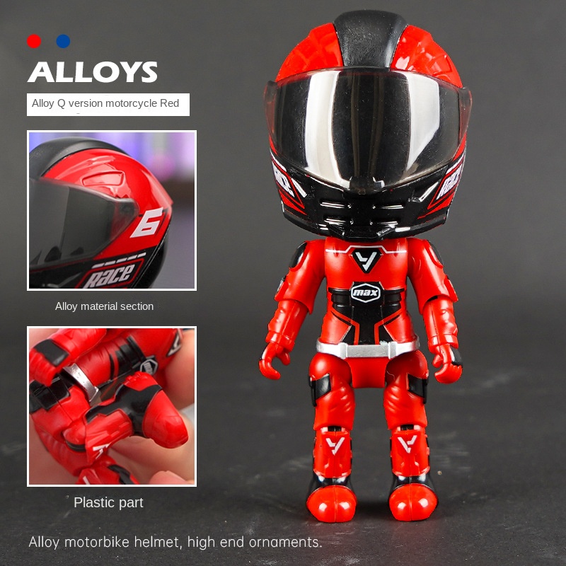 Simulation motorcycle rider alloy deformed doll helmet figurine figurine - Image 6