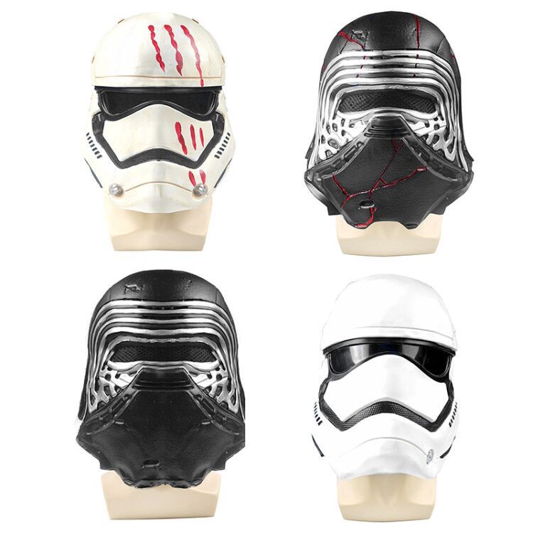 Star Wars Latex Mandalorian Mask Helmet Black Soldier White Soldier Latex Helmet Stage Performance Prop Helmet