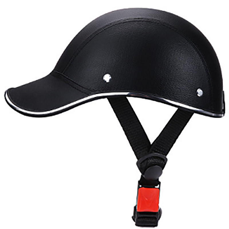 Motorcycle Helmet Summer Half Helmet Electric Car Leather Hat Men's and Women's Personality Baseball Leather Helmet - Image 2