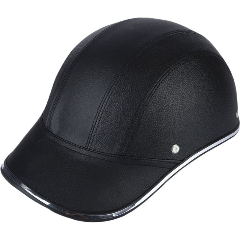 Motorcycle Helmet Summer Half Helmet Electric Car Leather Hat Men's and Women's Personality Baseball Leather Helmet - Image 9