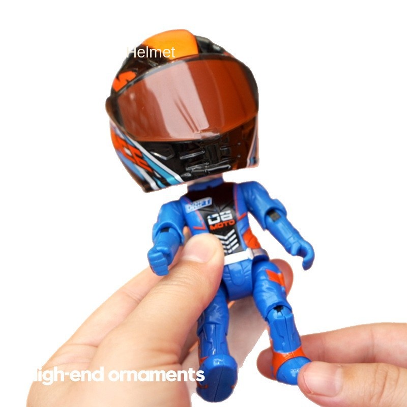 Simulation motorcycle rider alloy deformed doll helmet figurine figurine - Image 5